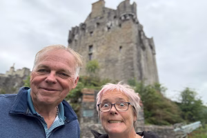 Nikki being Nikki, with Steve, at  Eilean Donan Castle