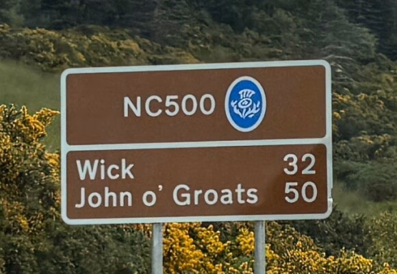 NC 500 road sign